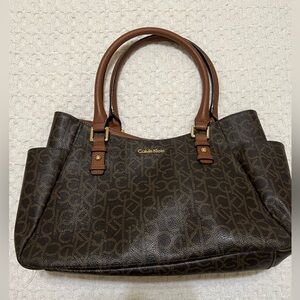Calvin Klein monogram top handle purse
